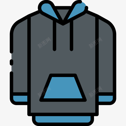 连帽衫衣服143线性颜色图标svg_新图网 https://ixintu.com 线性 衣服 连帽 颜色