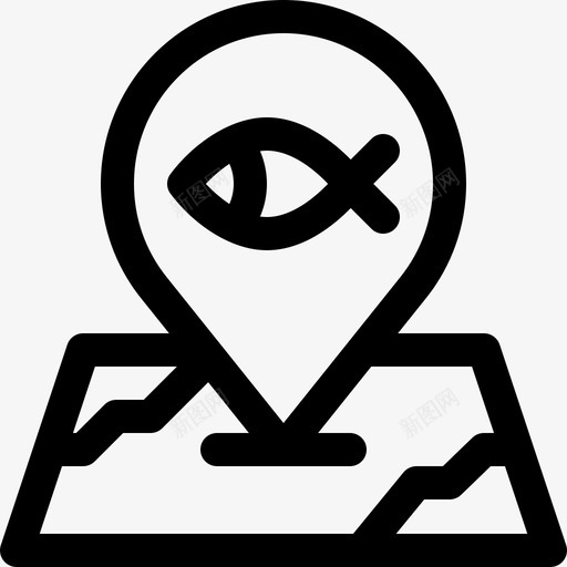 鱼钓鱼26直线型图标svg_新图网 https://ixintu.com 直线 线型 钓鱼