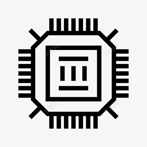 芯片cpu硬件图标svg_新图网 https://ixintu.com cpu 处理器 微型 微芯片 电子产品 硬件 芯片