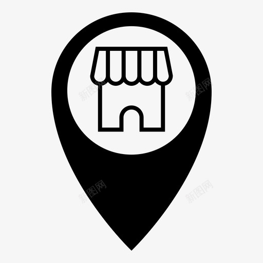 pin市场在线商店图标svg_新图网 https://ixintu.com pin pin轮廓 商店 在线商店 市场 购物