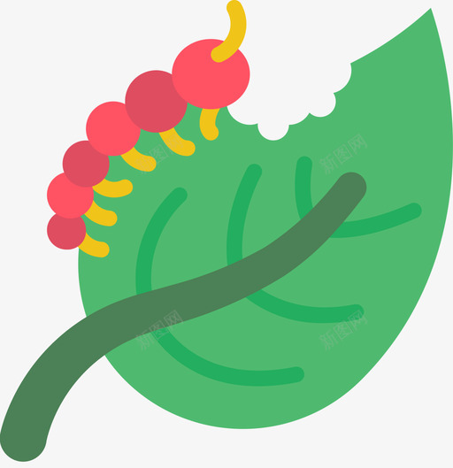 毛虫害虫防治扁平图标svg_新图网 https://ixintu.com 害虫 扁平 毛虫 防治