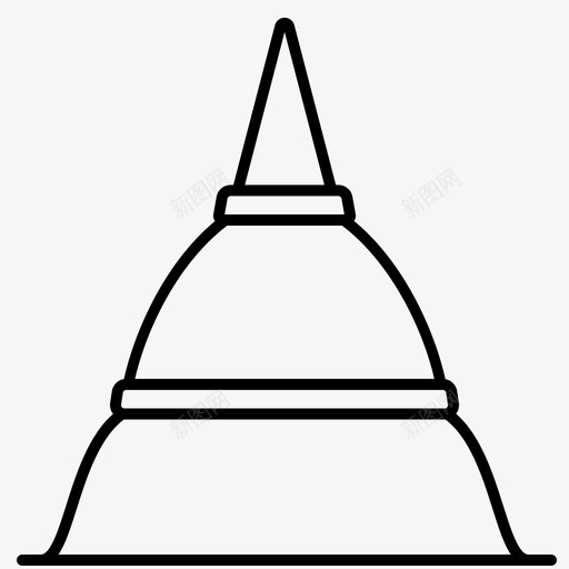 寺庙佛教建筑图标svg_新图网 https://ixintu.com 佛教 宝塔 寺庙 建筑 建筑轮廓 树梢