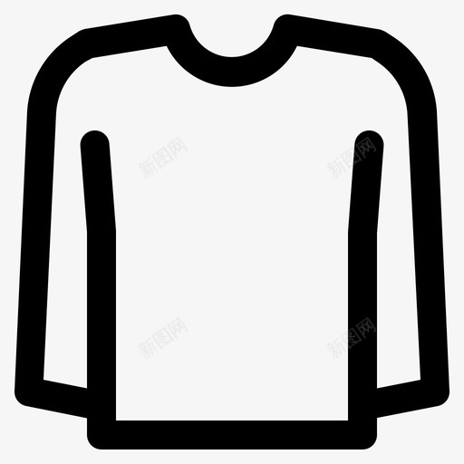 长t恤衣服图标svg_新图网 https://ixintu.com 衣服