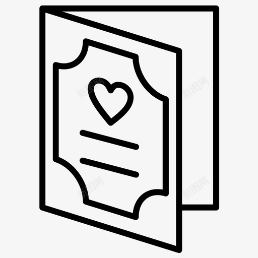 情人节贺卡情人卡图标svg_新图网 https://ixintu.com 加粗 婚礼 情人卡 情人节 爱情 粗线条 贺卡