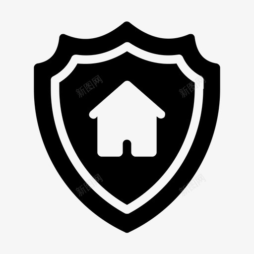 安全之家建筑房屋图标svg_新图网 https://ixintu.com 保护 安全之家 建筑 房屋 物流线标志