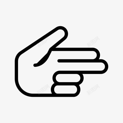 枪手势20直线图标svg_新图网 https://ixintu.com 手势20 枪 直线
