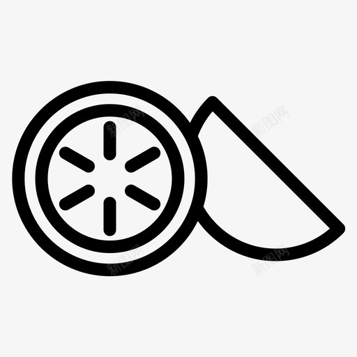 柠檬吃的食物图标svg_新图网 https://ixintu.com 吃的 柠檬 水果 食品和饮料图标加粗线条集224 食物