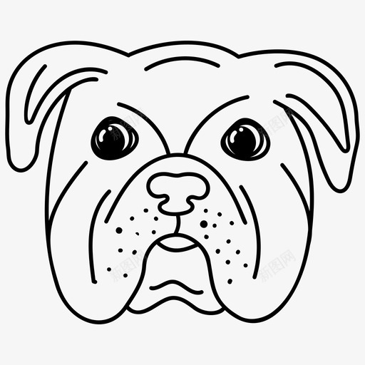 家养牛头犬肖像食肉动物家养牛头犬图标svg_新图网 https://ixintu.com 宠物动物 家养牛头犬 家养牛头犬肖像 小狗 狗肖像集线矢量图标 猎犬 食肉动物