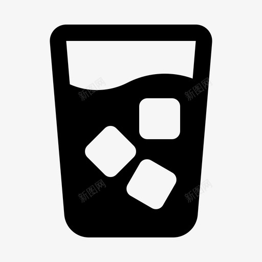 冷水饮料冰块图标svg_新图网 https://ixintu.com 冰块 冷水 固体 矿泉水 食品饮料 饮料