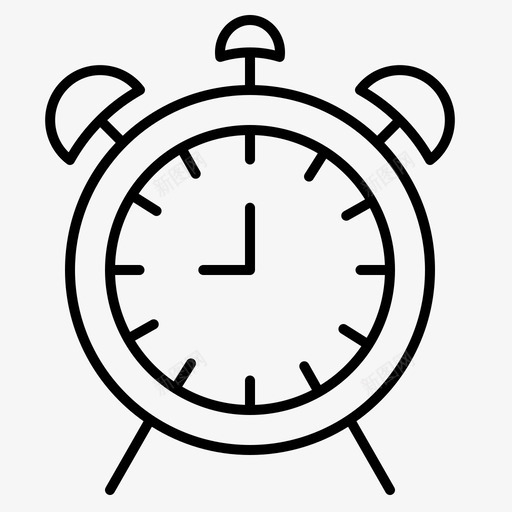 闹钟学校时间图标svg_新图网 https://ixintu.com 图标 学校 时间 细线 闹钟