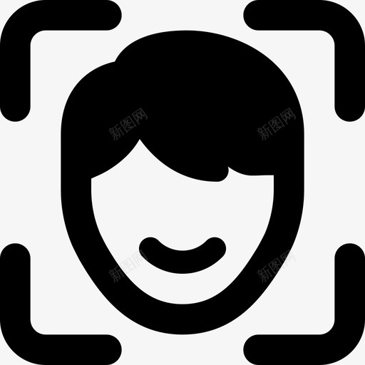 人脸识别手机和手机填充图标svg_新图网 https://ixintu.com 人脸 填充 手机 识别