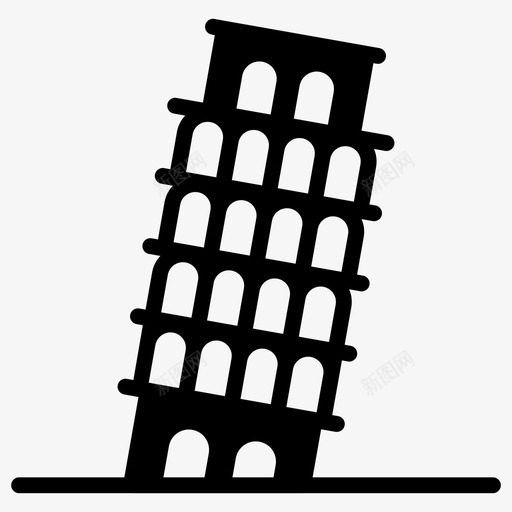 意大利比萨塔意大利地标斜塔图标svg_新图网 https://ixintu.com 一套 世界 地标 塔楼 大学 奇观 字形 意大利 斜塔 比萨塔