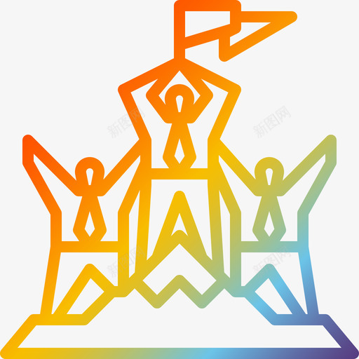 成功业务团队1梯度图标svg_新图网 https://ixintu.com 业务团队1 成功 梯度
