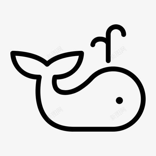 鲸鱼动物喷水图标svg_新图网 https://ixintu.com 动物 喷水 海洋 航海 野生动物 鲸鱼