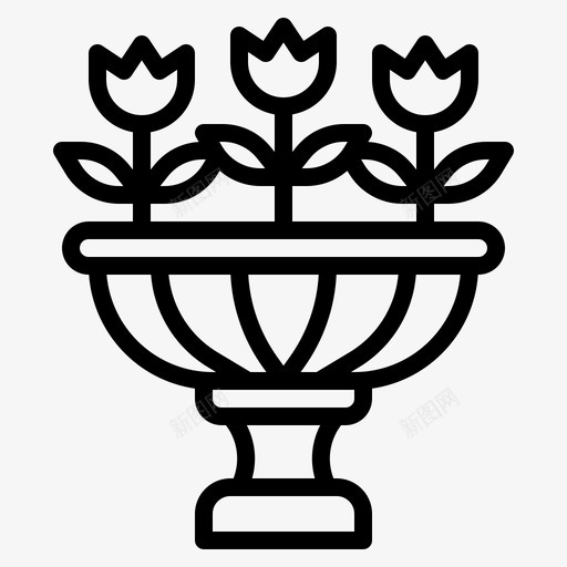花盆花植物图标svg_新图网 https://ixintu.com 公园 城市 植物 花园 花盆 轮廓