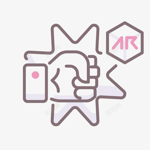战斗增强现实5线性颜色图标svg_新图网 https://ixintu.com 增强现实5 战斗 线性颜色