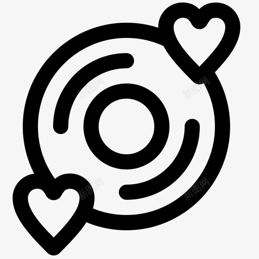 cd光碟爱情图标svg_新图网 https://ixintu.com cd 光碟 加粗 情人节 浪漫 爱情 粗线条