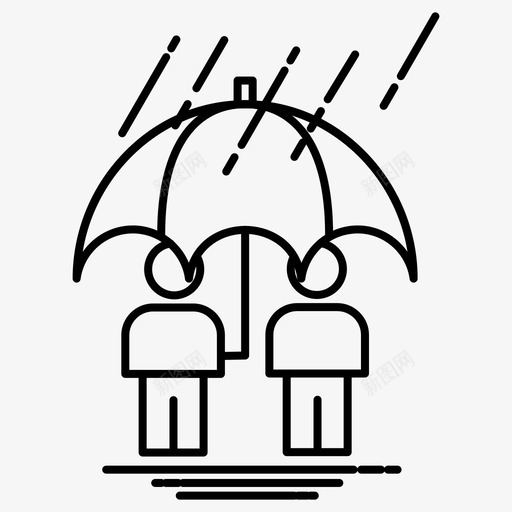 伞省雨化身水图标svg_新图网 https://ixintu.com 伞省雨 化身 天气 水 节水