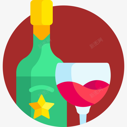 葡萄酒圣诞庆祝平淡图标svg_新图网 https://ixintu.com 圣诞 平淡 庆祝 葡萄酒