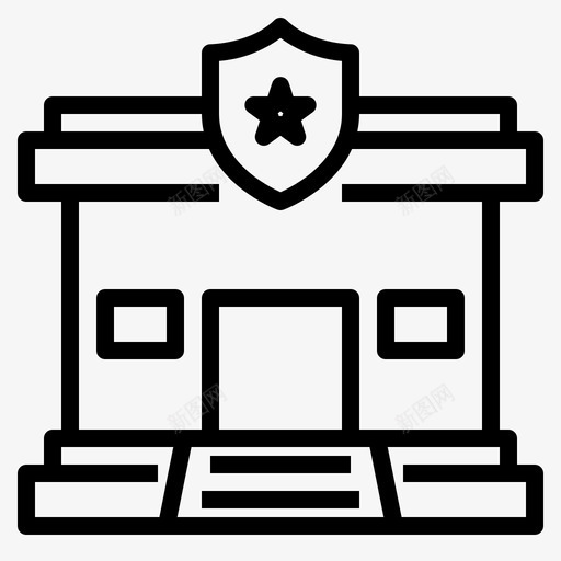 警察局城市元素50直线图标svg_新图网 https://ixintu.com 元素 城市 直线 警察局