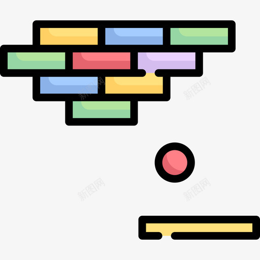 Arkanoid游戏91线性颜色图标svg_新图网 https://ixintu.com Arkanoid 游戏91 线性颜色