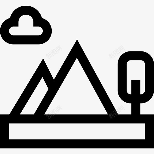 山脉景观60线性图标svg_新图网 https://ixintu.com 山脉 景观 线性