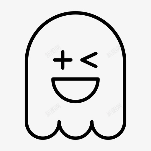 鬼魂表情万圣节图标svg_新图网 https://ixintu.com 1行 万圣节 微笑 恐怖 表情 鬼魂