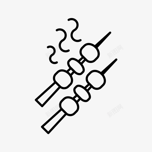 烧烤牛肉鸡肉图标svg_新图网 https://ixintu.com 图标 烤牛肉串 烧烤 牛肉 轮廓 鸡肉