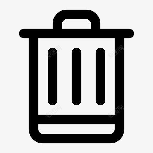 删除垃圾箱丢弃图标svg_新图网 https://ixintu.com 丢弃 删除 回收 垃圾桶 垃圾箱 用户界面基本线性