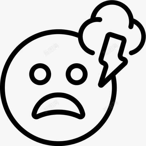 压力大正念8线性图标svg_新图网 https://ixintu.com 压力 正念 线性