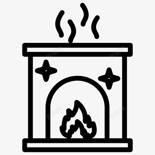 烟囱火烟火图标svg_新图网 https://ixintu.com 冬天 加粗 圣诞节 烟囱 烟火 粗线条