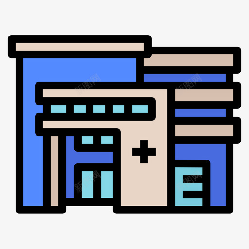 医院79号楼线性颜色图标svg_新图网 https://ixintu.com 79号楼 医院 线性 颜色