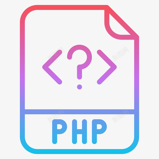 Php文件扩展名1渐变图标svg_新图网 https://ixintu.com Php 扩展名 文件 渐变