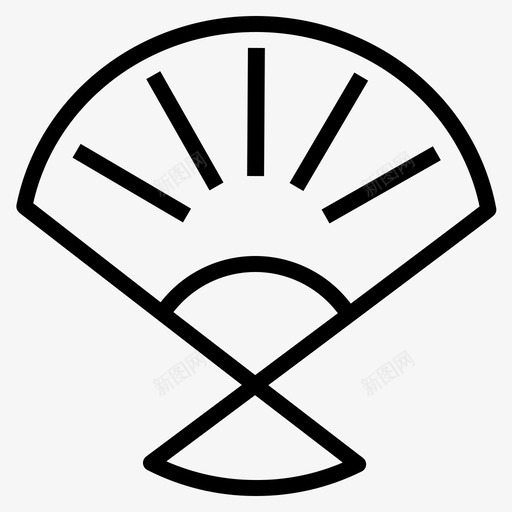 扇子节日人图标svg_新图网 https://ixintu.com 中国 传统 大纲 扇子 新年 节日 象征