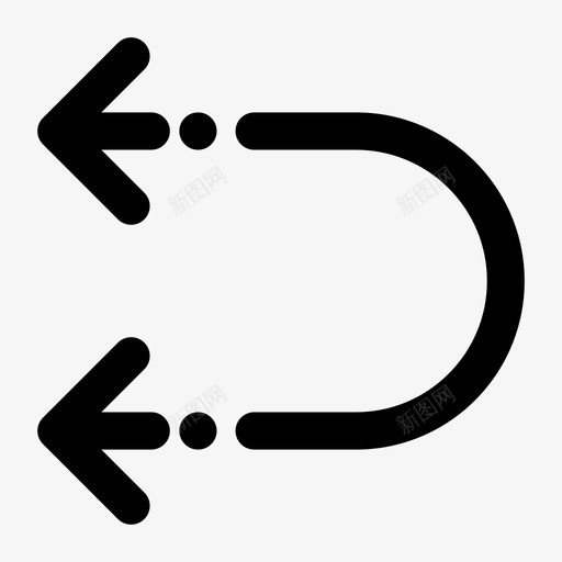 左箭头转弯u形转弯图标svg_新图网 https://ixintu.com 材料 箭头 虚线 转弯 集合