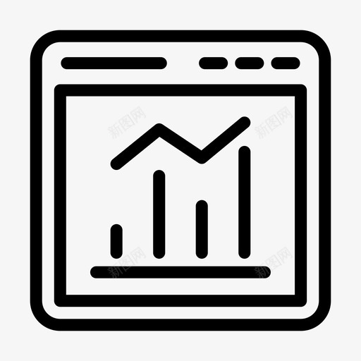 增长浏览器图表互联网图标svg_新图网 https://ixintu.com 互联网 图表 增长浏览器 网络营销线字形