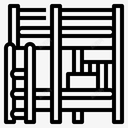 双层床家具151轮廓图标svg_新图网 https://ixintu.com 双层 家具 轮廓