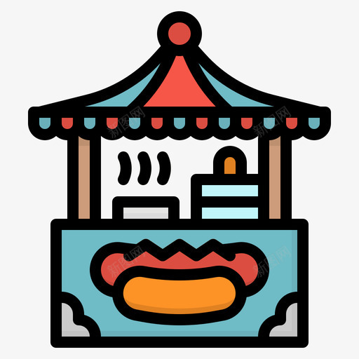 热狗七月游乐园4线性颜色图标svg_新图网 https://ixintu.com 七月游乐园4 热狗 线性颜色
