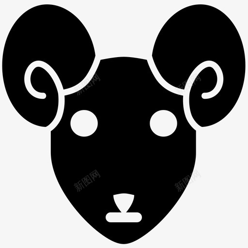 山羊动物头图标svg_新图网 https://ixintu.com 公羊 动物 山羊