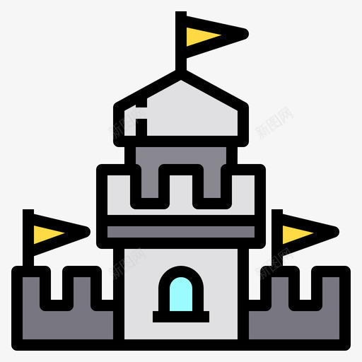 城堡75号楼线性颜色图标svg_新图网 https://ixintu.com 75号楼 城堡 线性 颜色