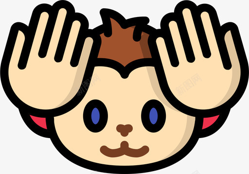 猴子猴子1线颜色图标svg_新图网 https://ixintu.com 猴子 颜色