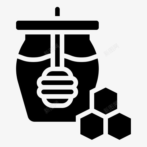 蜂蜜健康蜂蜜棒图标svg_新图网 https://ixintu.com 健康 咖啡 字形 有机 甜味 罐子 蜂蜜