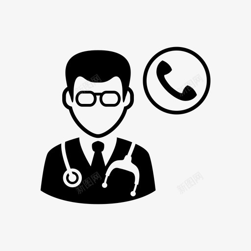 医务人员医生保健图标svg_新图网 https://ixintu.com 1部 保健 助理 医务人员 医生 医疗 听诊器