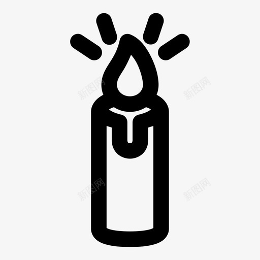 蜡烛火火焰图标svg_新图网 https://ixintu.com 冬天 火 火焰 照明 蜡烛 随机加粗
