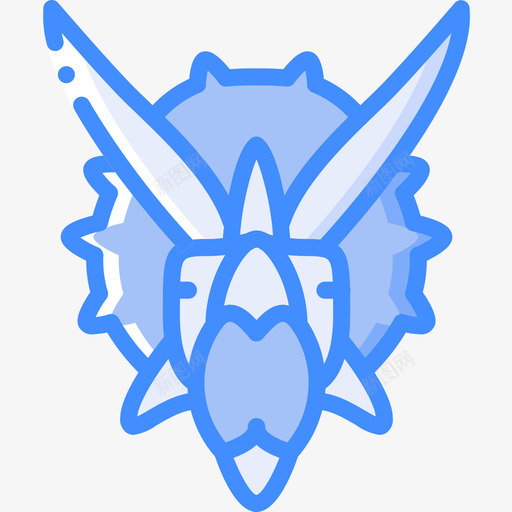 三角龙侏罗纪4蓝色图标svg_新图网 https://ixintu.com 三角龙 侏罗纪4 蓝色