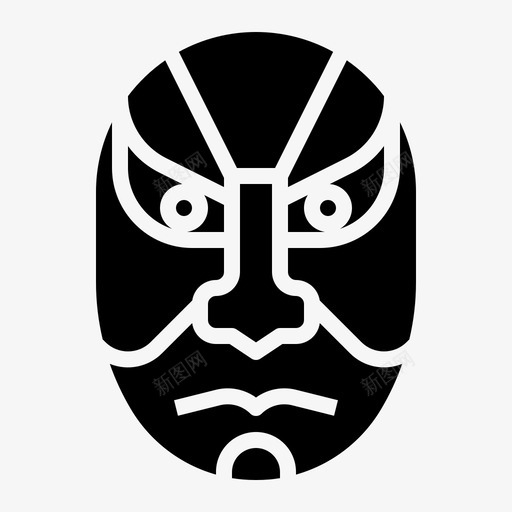 歌舞伎面具表演戏剧图标svg_新图网 https://ixintu.com 固体 戏剧 日本 歌舞伎 表演 面具