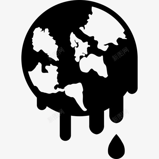 地球融化全球变暖污染图标svg_新图网 https://ixintu.com 全球变暖 全球变暖固体图标 地球融化 拯救地球 污染
