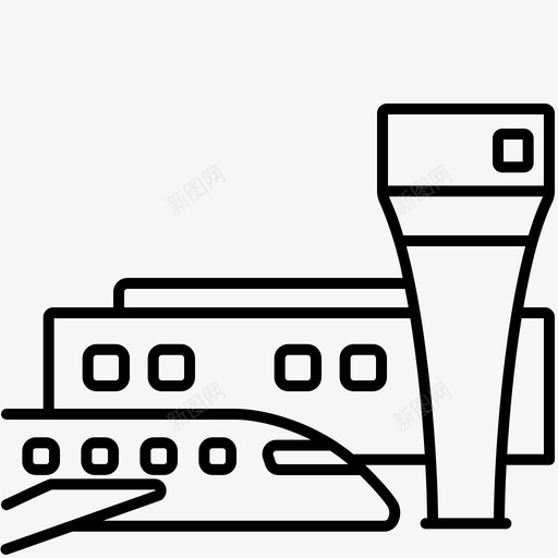 机场建筑物建筑图标svg_新图网 https://ixintu.com 平面 建筑 建筑物 机场 机构 轮廓