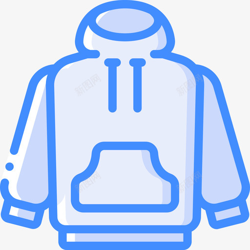 连帽衫时尚与服装蓝色图标svg_新图网 https://ixintu.com 时尚 服装 蓝色 连帽