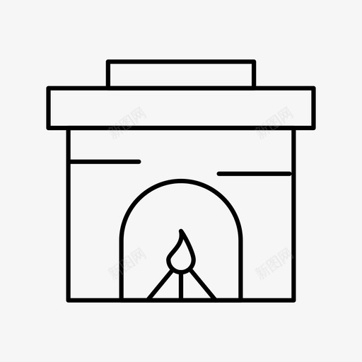壁炉烟囱室内图标svg_新图网 https://ixintu.com 壁炉 室内 烟囱